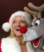 Shirley Ray with deer puppet