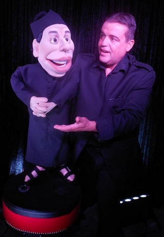 Bibi Schott with Don Camillo puppet