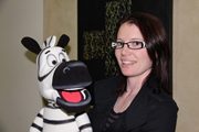 Performer Nicola McClue (Australia) with ZEBRA puppet