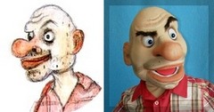 Bald Alex puppet (example of puppet from sketch).