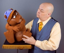 Neale Bacon with BEAVER puppet.