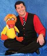 Glenn Hamilton with Duck puppet .