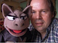 Ventriloquist Gustav Koi (Norway) with the BAT puppet.
