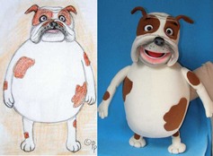 Bulldog Rex puppet (example of puppet from sketch).