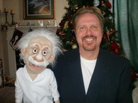 Ventriloquist Lee Cornell with EINSTEIN puppet.