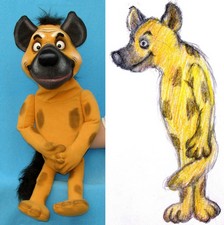 Hyena puppet (example of puppet from sketch).