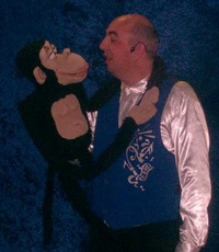 Performer David Bouet ( France) with Chimpanzee.
